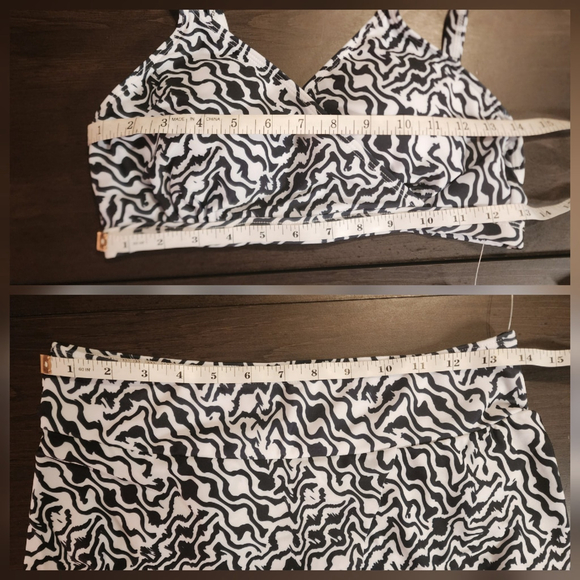 Tahari 2 piece Set Swimsuit Bathing Suit Dress - LARGE - Navy Blue White - Picture 10 of 16